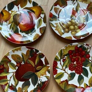 Vibrant Fruit Pattern Dinner Plates Set
